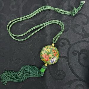 Cloisonné Butterfly Floral Necklace